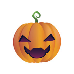 Spooky halloween jack o lantern pumpkin vector illustration in cartoon style for holiday decorations and graphics