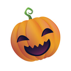 Spooky halloween jack o lantern pumpkin vector illustration in cartoon style for holiday decorations and graphics