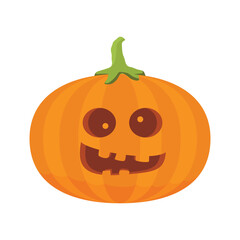 Spooky halloween jack o lantern pumpkin vector illustration in cartoon style for holiday decorations and graphics