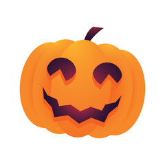 Fototapeta premium Spooky halloween jack o lantern pumpkin vector illustration in cartoon style for holiday decorations and graphics