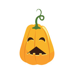 Spooky halloween jack o lantern pumpkin vector illustration in cartoon style for holiday decorations and graphics