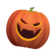 Spooky halloween jack o lantern pumpkin vector illustration in cartoon style for holiday decorations and graphics