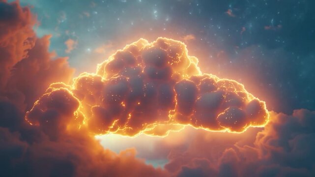 Video A single cloud floats in a blue sky with some wispy clouds nearby