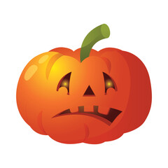 Spooky halloween jack o lantern pumpkin vector illustration in cartoon style for holiday decorations and graphics