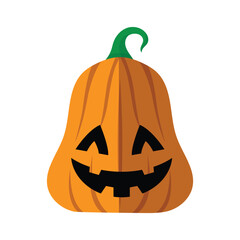 Spooky halloween jack o lantern pumpkin vector illustration in cartoon style for holiday decorations and graphics