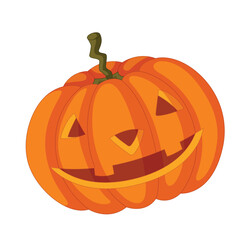 Spooky halloween jack o lantern pumpkin vector illustration in cartoon style for holiday decorations and graphics