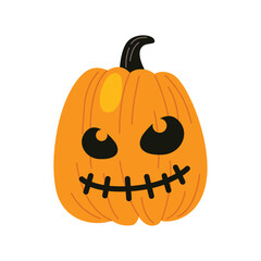 Spooky halloween jack o lantern pumpkin vector illustration in cartoon style for holiday decorations and graphics