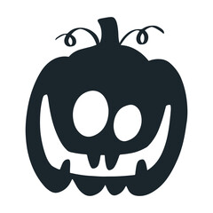 Spooky halloween jack o lantern pumpkin vector illustration in cartoon style for holiday decorations and graphics