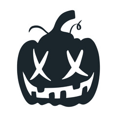 Spooky halloween jack o lantern pumpkin vector illustration in cartoon style for holiday decorations and graphics