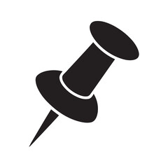 Thumbtack push pin icon for marking a location on a map attaching a note to a board or setting a reminder