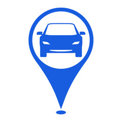 Car location icon for Car stores, Car rentals, Auto Repair Shops, Car flat design icon on location map marker icon