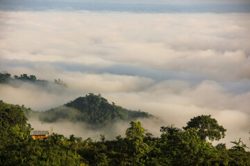 clouds in the mountains