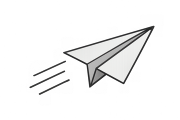 Paper airplane icon flying, sending message, communicating information, email marketing, digital correspondence, mail delivery concept