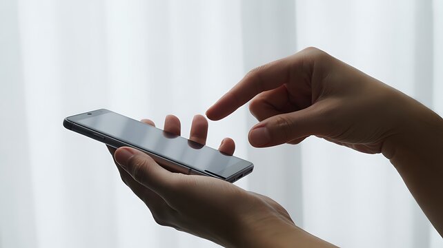 Close-up of Hands Using a Smartphone