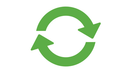 Obraz premium Green recycle symbol with arrows on white background
