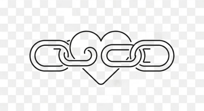 Linked hearts icon, a symbol of love and connection, representing unity and partnership, perfect for expressing affection and commitment in designs