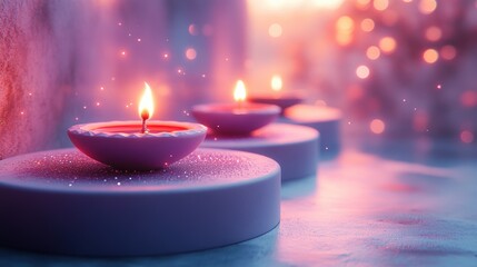 Banner design for diwali festival and podium,Diwali light decoration candle with fireworks,Stage,Product display Showcase design sparkle background,Deepavali,Dipavali,3D podium illustration.