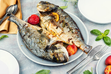 Whole fried dorado.