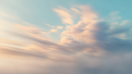 幻想的に流れるパステルカラーの雲と空の背景 - グラデーション、夢、癒やしをテーマにした抽象的なデザイン