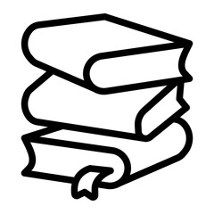 Stack of books line icon, book festival concept. Vector graphics. Three volumes, two textbooks and one with bookmark sign on white background, style icon mobile or web design.