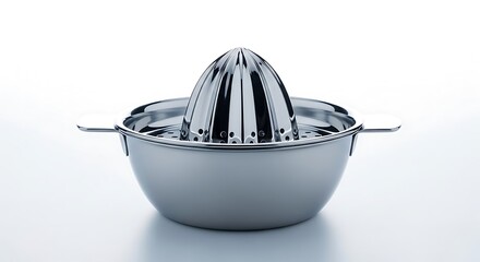 Manual citrus juicer isolated on white background, ready to squeeze juice