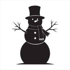 Snowman Silhouette Vector Illustration