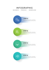 Modern business 4 step process infographic timeline.