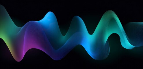 Dynamic abstract background with flowing blue, green, and purple gradient waves, perfect for modern design, technology, and creative projects needing a vibrant, energetic visual.