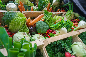 Frisches Gemüse auf dem Wochenmarkt