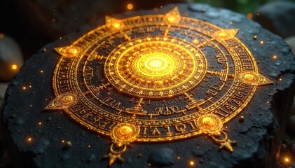 Celestial Golden Swirls Ancient Runes Reveal Untold Power, Glowing with Otherworldly Light, Mystical Energy, Divine Shine