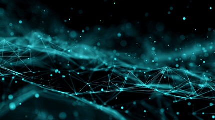 Dynamic abstract background featuring interconnected polygonal shapes and futuristic network connections, perfect for modern technology, science, and data visualization themes.