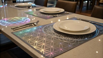 festive christmas table setting in a restaurant close up