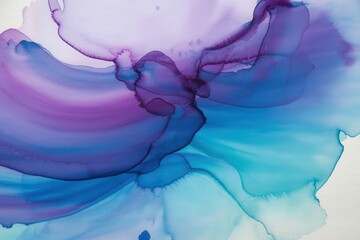 Abstract fluid art with blending purple blue and teal colors