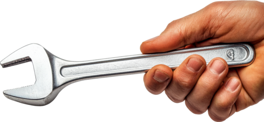 hand holding a wrench