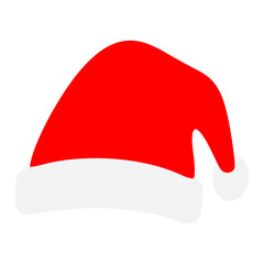 Simple red Santa Claus hat vector illustration isolated on white