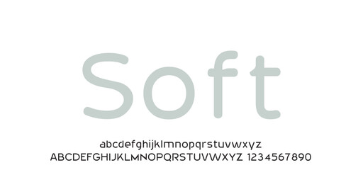 Soft rounded font sans-serif typeface display showcasing a gentle, friendly, and approachable aesthetic, ideal for modern design projects and branding requiring a welcoming feel