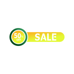 Abstract Discount Label Design with Circular Elements – 50% Off Promotion, Modern Flat Design Business Infographics Template