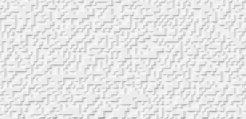 Randomly shifted offset thin wide cubes or blocks geometry background wallpaper banner, flat lay