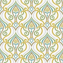 Seamless Vintage Pattern. Vector seamless border in Victorian style. Color background. Vector, illustration © Katia25