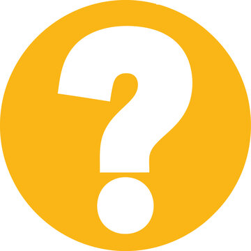 Vector art of yellow circle with white question mark