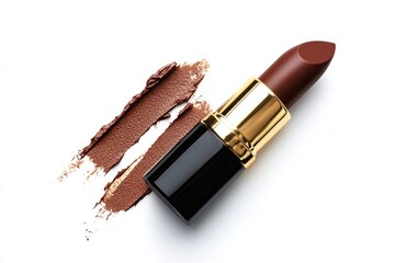 Brown lipstick isolated on white background