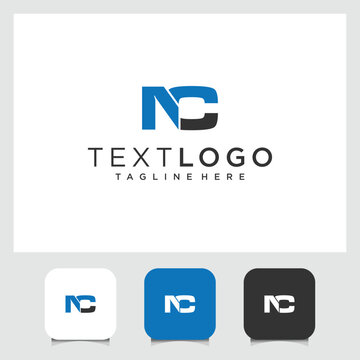 Modern NC monogram logo design featuring clean lines and a minimalist style. The blue and black color combination conveys professionalism and reliability, making it suitable for corporate, technology