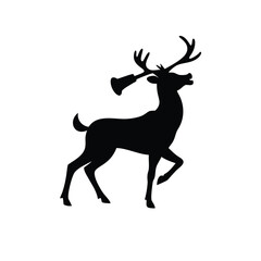 Obraz premium Deer playing trumpet gracefully in musical artistic style Vector illustration