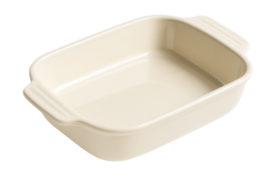 A broad, shallow ceramic dish ideal for baking bread or large casseroles in the oven.