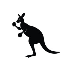 Energetic kangaroo practicing boxing punches with fierce focus Vector illustration