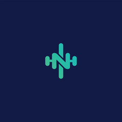 graphic N symbol design with abstract letter representation in blue gradient