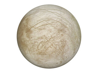 Europa, Jupiter's possible watery moon 3d rendering illustration 
