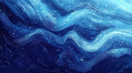 Obraz premium Abstract flowing lines and particles in digital environment