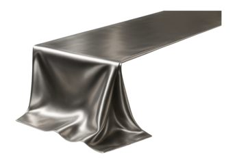 A shiny metallic table runner perfect for modern special occasion decor.