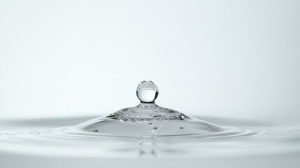 Water droplet creates ripples in a calm surface during mid-morning light
